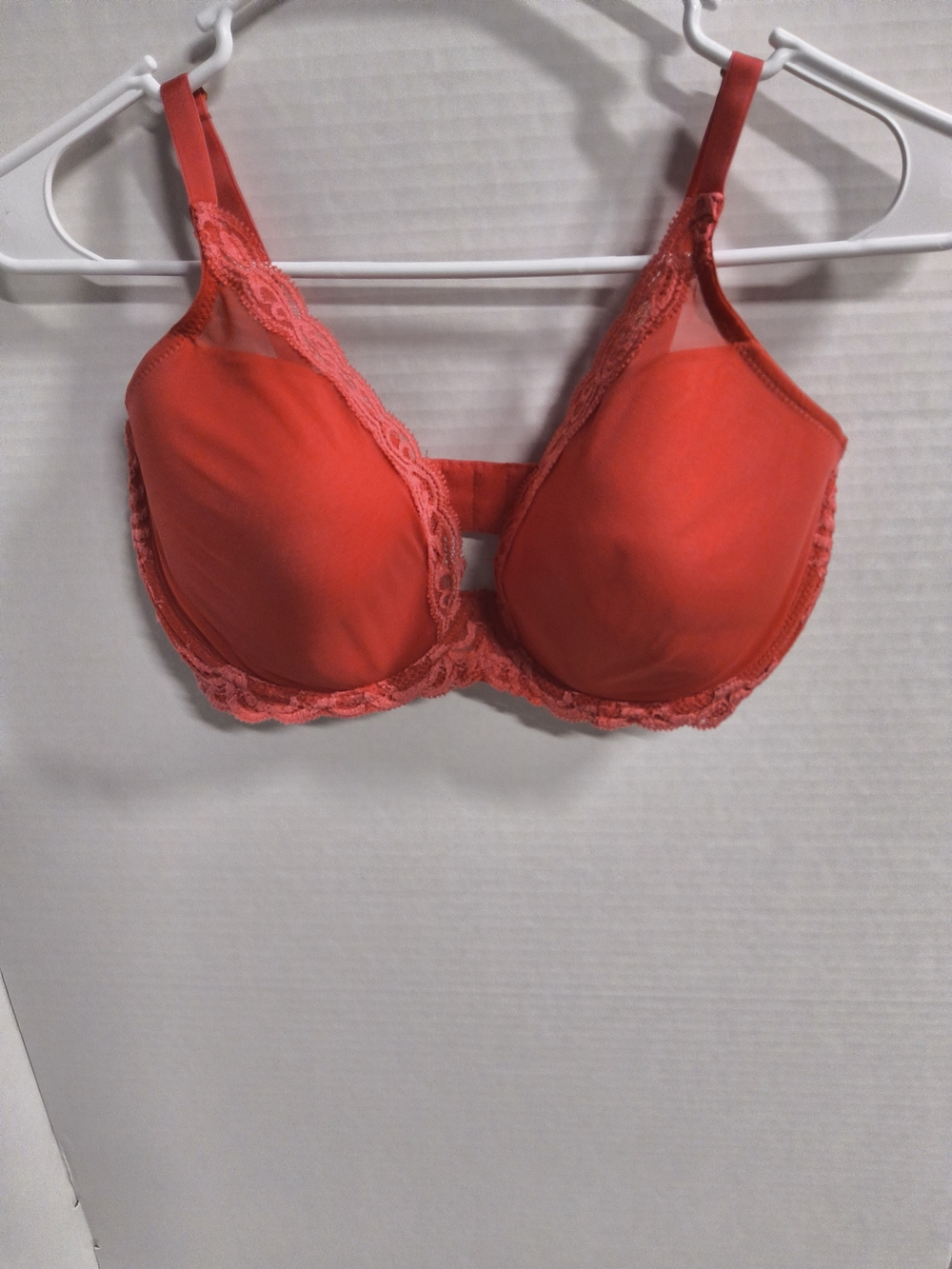 New Size 34DDD Natori Reddish Pink Lace-Trim Underwire Bra